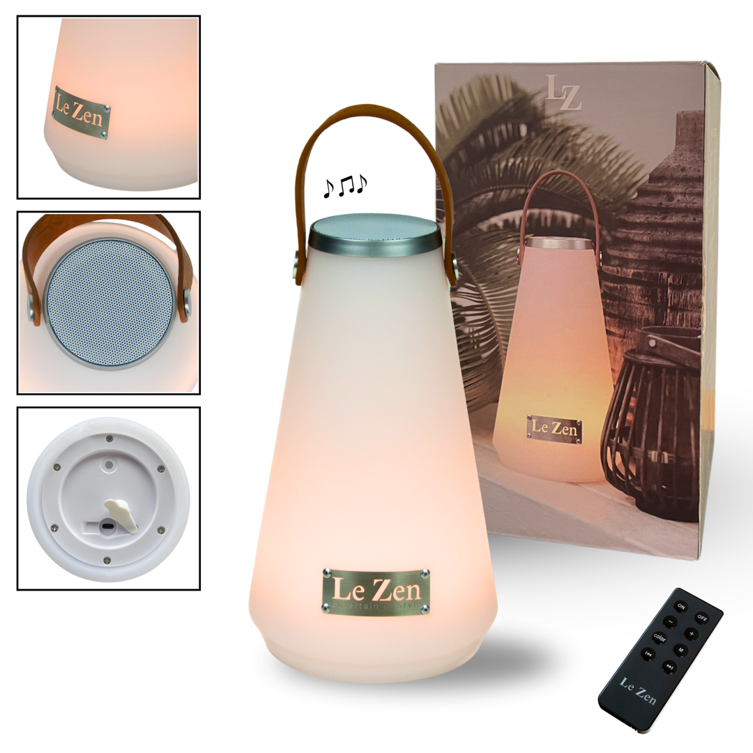 LUX Sound Wireless Speaker - 8-Color LED Mood Light, IP44 Water
