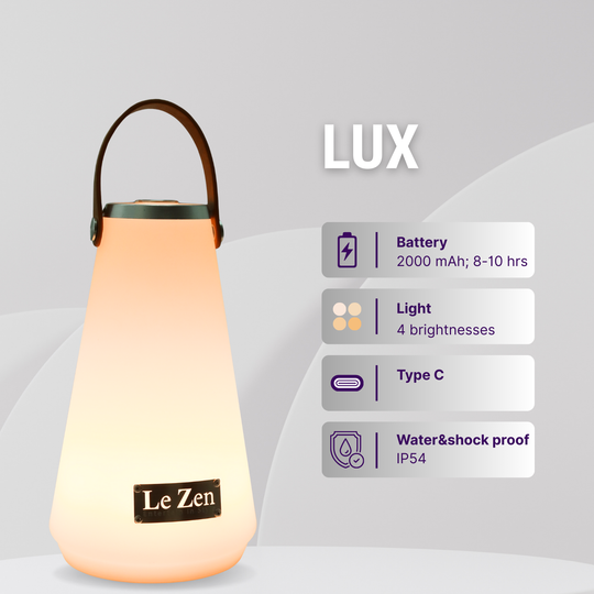 Lux Portable Mood Lamp - Waterproof, Dimmable & Rechargeable Light